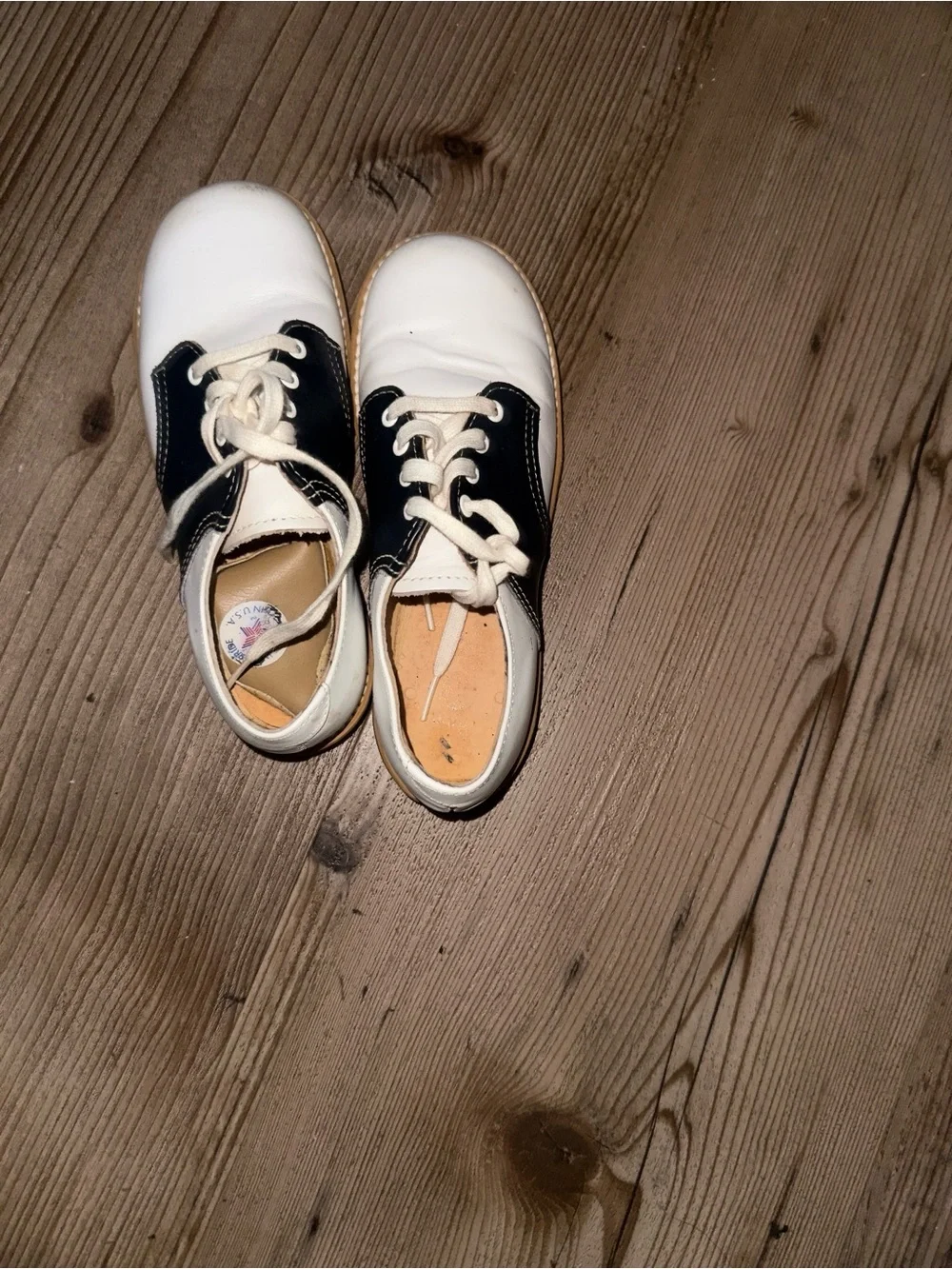 Two-Tone White and Black Saddle Shoes